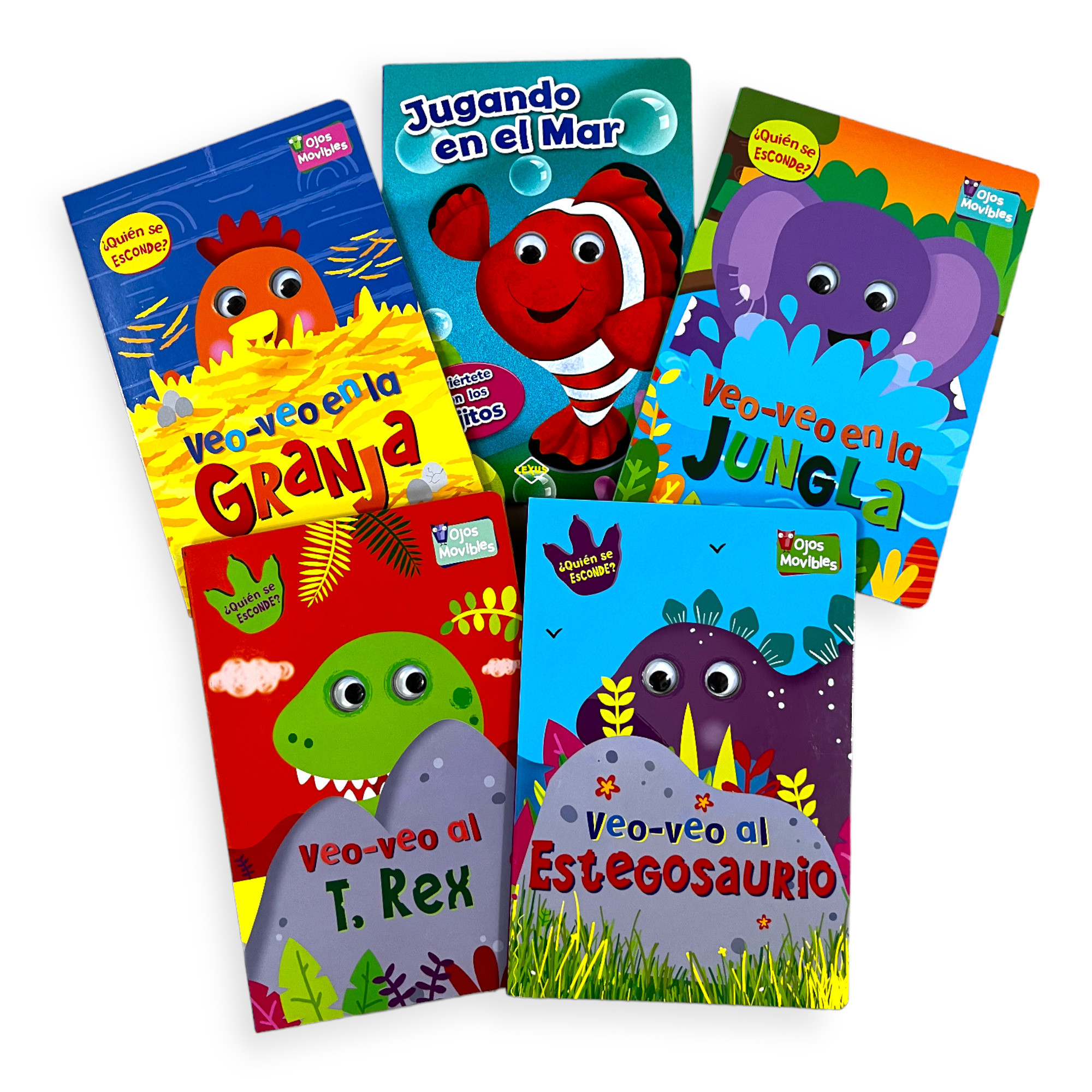¿Quién se Esconde? Veo-Veo – 5 Libros con Ojos Móviles